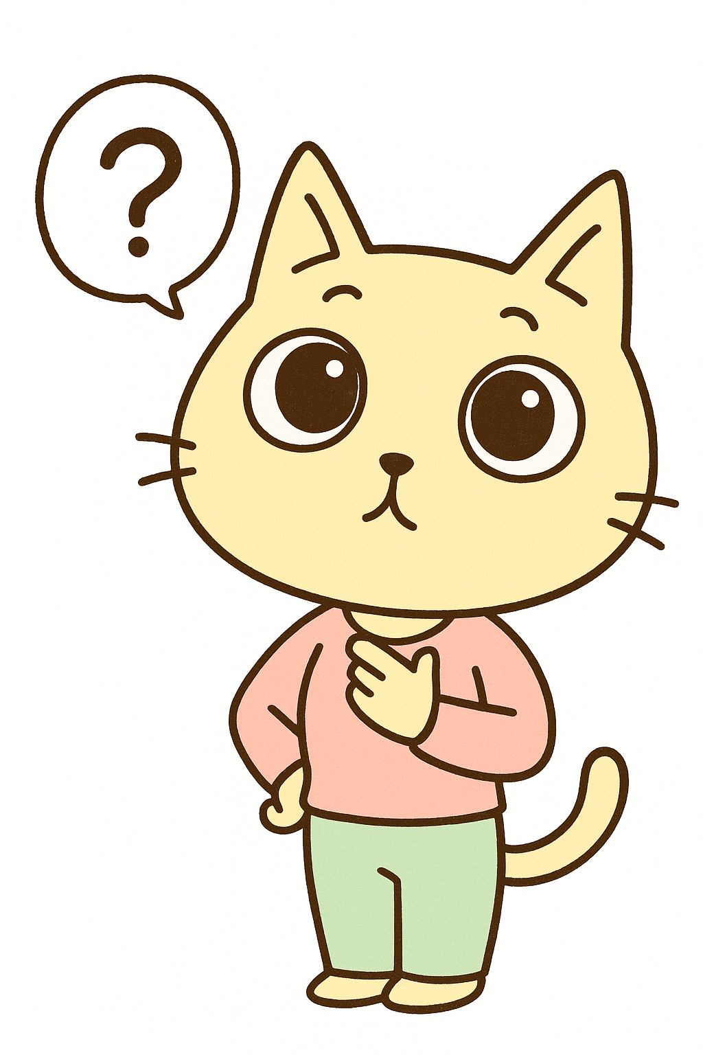 質問する猫のイラスト